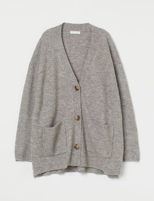 Picture of Rib-knit cardigan - Gray